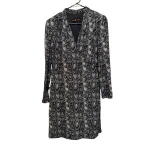 Donna Ricco New York Snake Print V Neck Long Sleeve Sheath Dress‎ Size 8